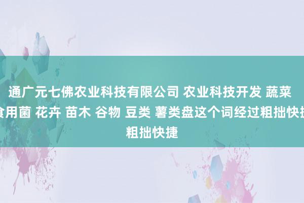 通广元七佛农业科技有限公司 农业科技开发 蔬菜 食用菌 花卉 苗木 谷物 豆类 薯类盘这个词经过粗拙快捷